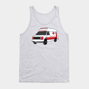 Cute red ambulance van cartoon Tank Top